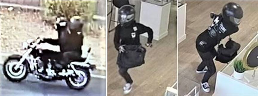 Robbers wearing helmets