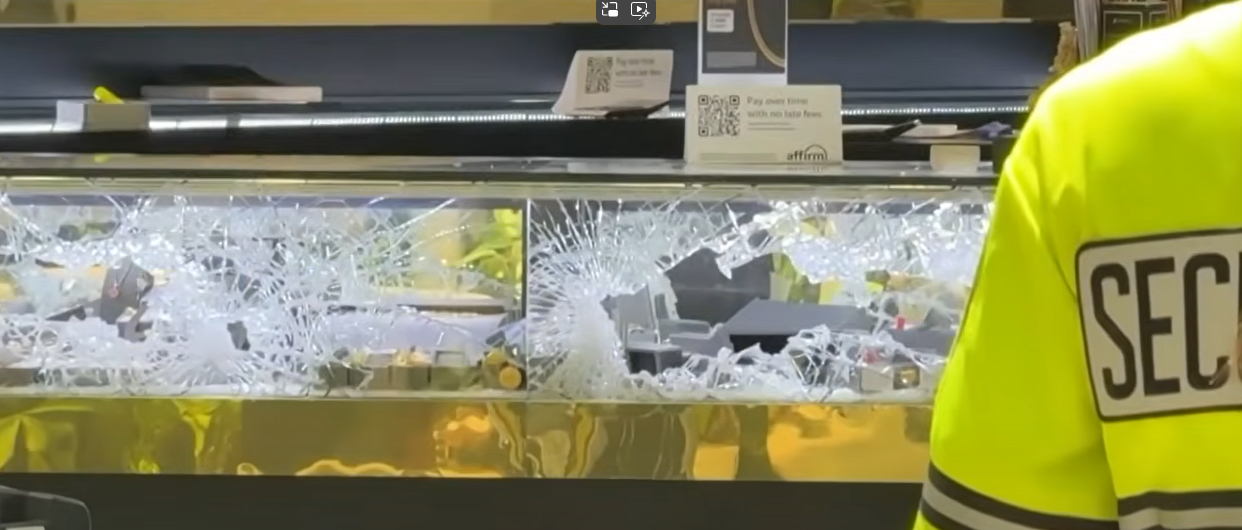 Hamilton Twp., NJ- Jewelry Smash and Grab Burglary at New Jersey Department Store.